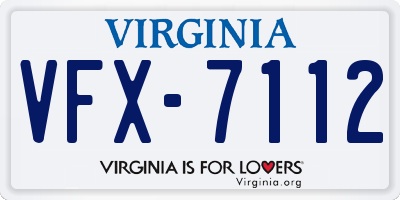 VA license plate VFX7112