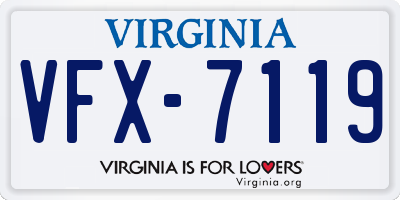 VA license plate VFX7119