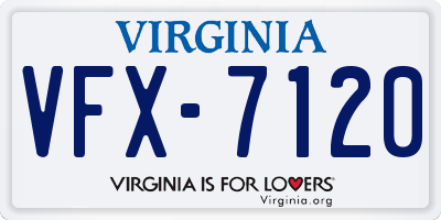 VA license plate VFX7120