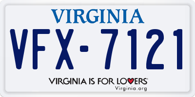 VA license plate VFX7121