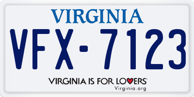 VA license plate VFX7123