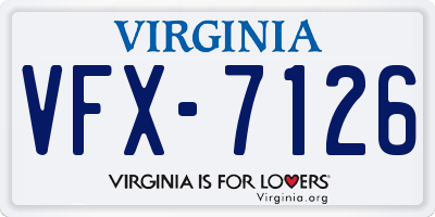 VA license plate VFX7126