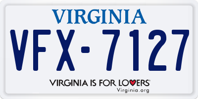 VA license plate VFX7127