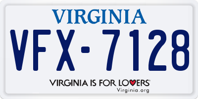 VA license plate VFX7128