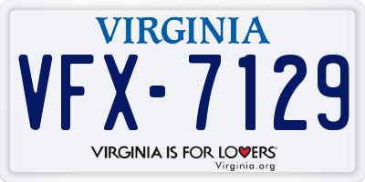 VA license plate VFX7129
