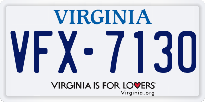 VA license plate VFX7130