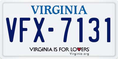 VA license plate VFX7131