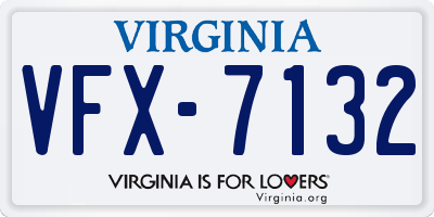 VA license plate VFX7132