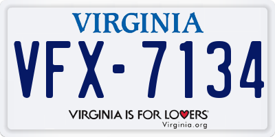 VA license plate VFX7134