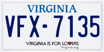 VA license plate VFX7135