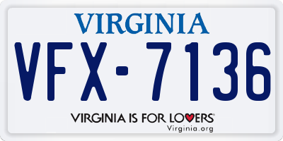 VA license plate VFX7136