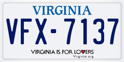 VA license plate VFX7137