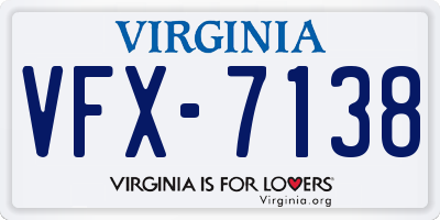 VA license plate VFX7138