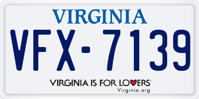VA license plate VFX7139