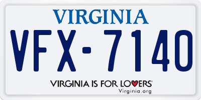 VA license plate VFX7140