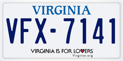 VA license plate VFX7141