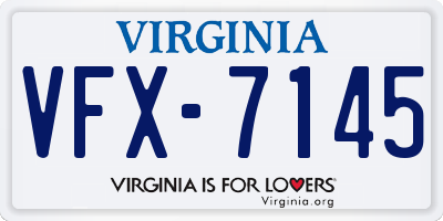 VA license plate VFX7145
