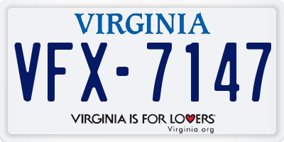 VA license plate VFX7147