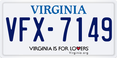 VA license plate VFX7149