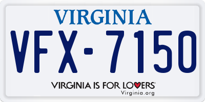 VA license plate VFX7150