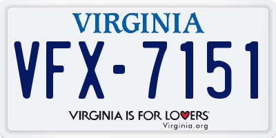 VA license plate VFX7151