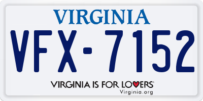VA license plate VFX7152