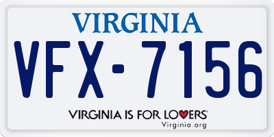 VA license plate VFX7156