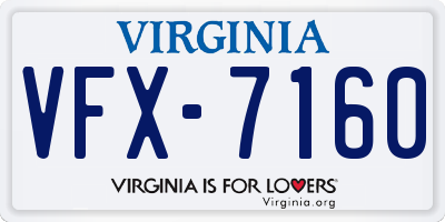 VA license plate VFX7160