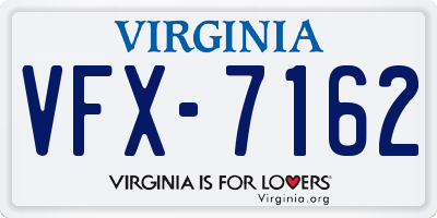 VA license plate VFX7162
