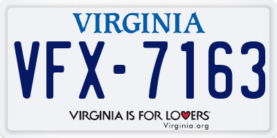VA license plate VFX7163