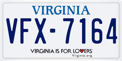 VA license plate VFX7164