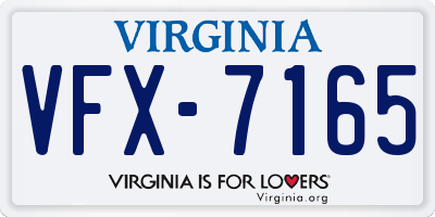 VA license plate VFX7165