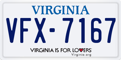 VA license plate VFX7167