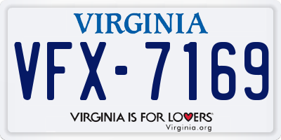VA license plate VFX7169