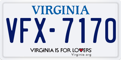 VA license plate VFX7170