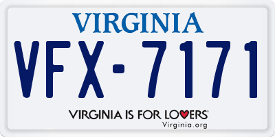 VA license plate VFX7171