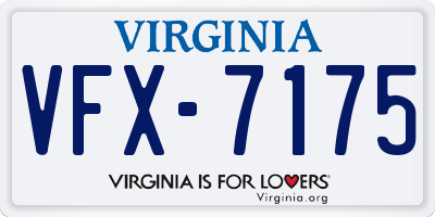 VA license plate VFX7175