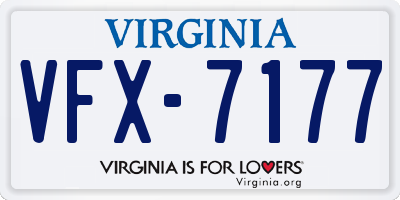 VA license plate VFX7177