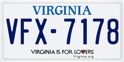VA license plate VFX7178