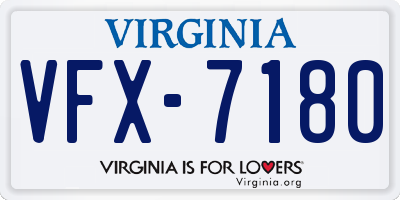 VA license plate VFX7180