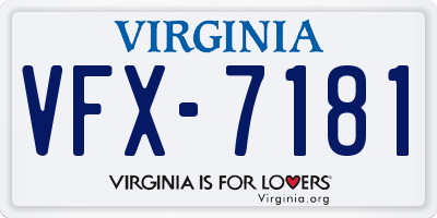 VA license plate VFX7181