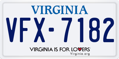 VA license plate VFX7182
