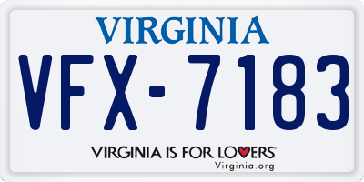 VA license plate VFX7183