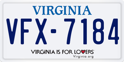 VA license plate VFX7184
