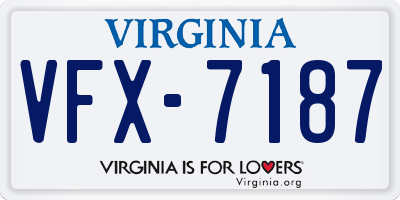 VA license plate VFX7187
