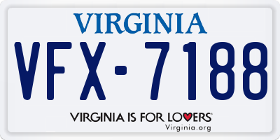 VA license plate VFX7188