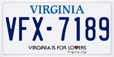 VA license plate VFX7189