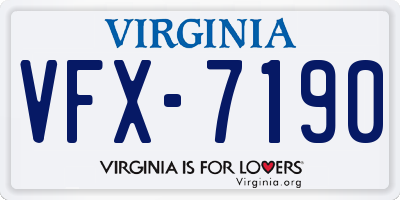 VA license plate VFX7190