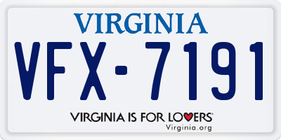 VA license plate VFX7191