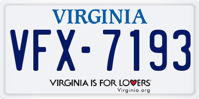 VA license plate VFX7193